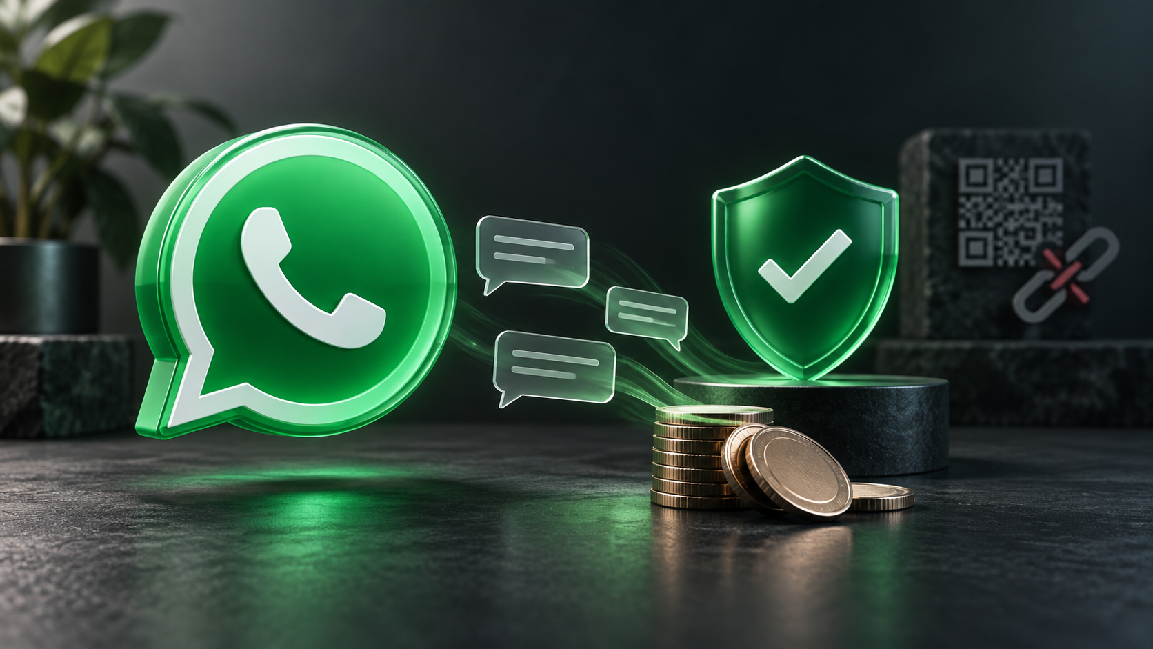 Ilustração comparando a API oficial do WhatsApp com a conexão por QR Code
